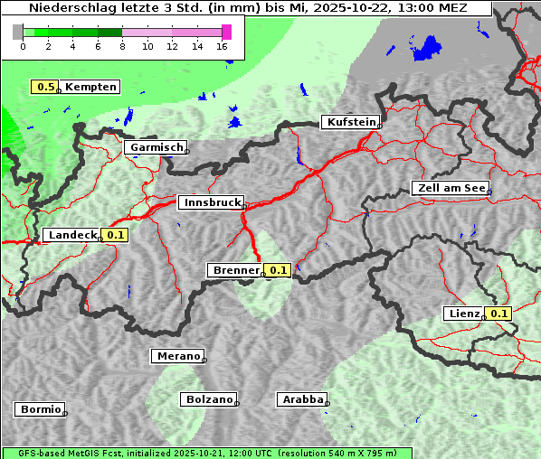Niederschlag, 22. 10. 2025