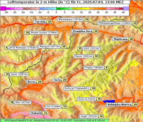 Temperatur, 4. 7. 2025