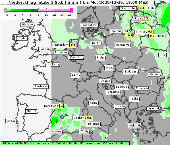 Niederschlag, 29. 12. 2025