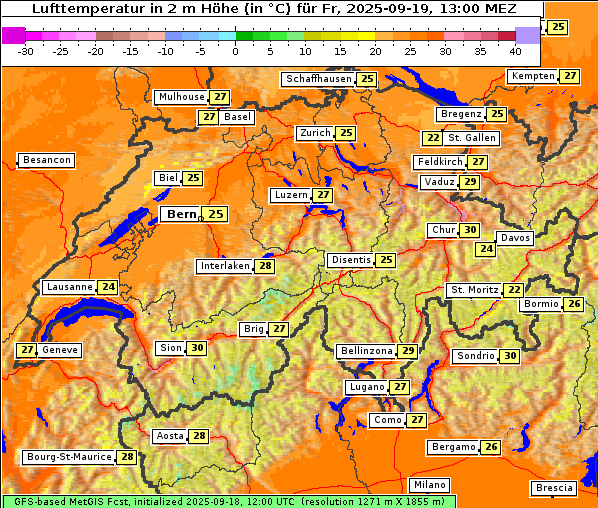 Temperatur, 19. 9. 2025