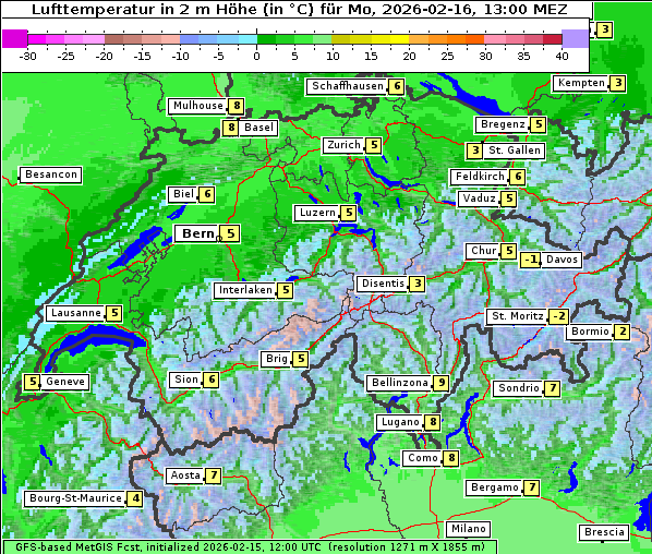 Temperatur, 16. 2. 2026