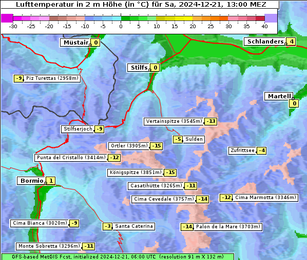 Temperatur, 21. 12. 2024