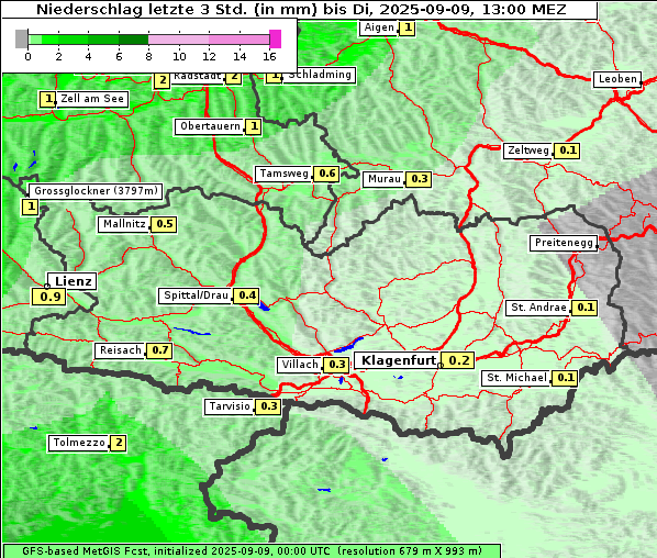 Niederschlag, 9. 9. 2025