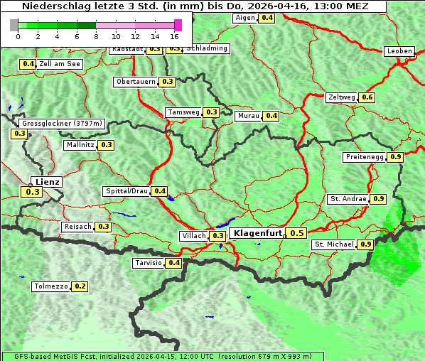Niederschlag, 16. 4. 2026