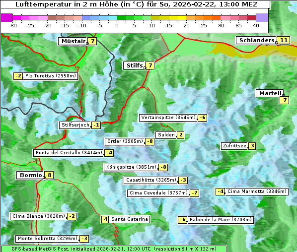 Temperatur, 22. 2. 2026