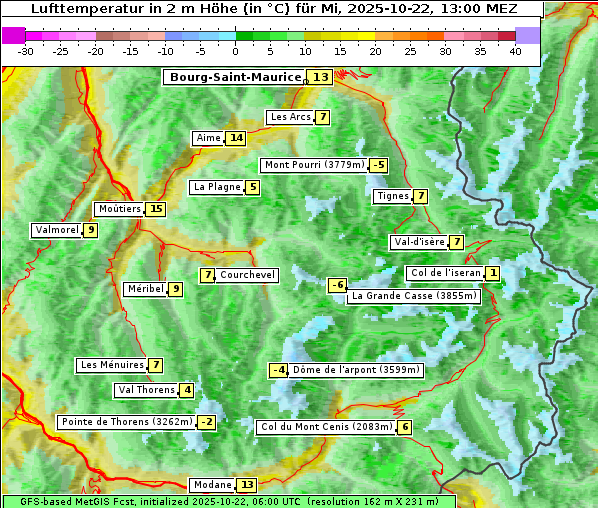 Temperatur, 22. 10. 2025