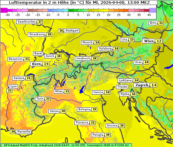 Temperatur, 8. 4. 2026