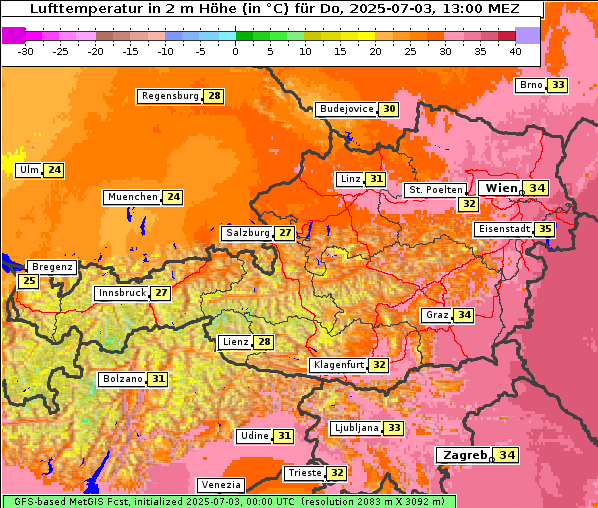 Temperatur, 3. 7. 2025