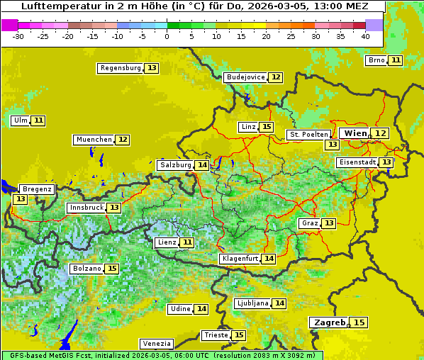 Temperatur, 5. 3. 2026