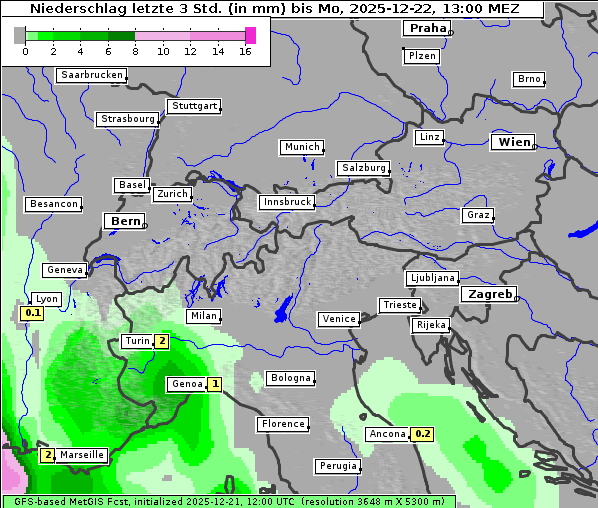 Niederschlag, 22. 12. 2025