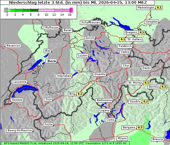 Niederschlag, 15. 4. 2026