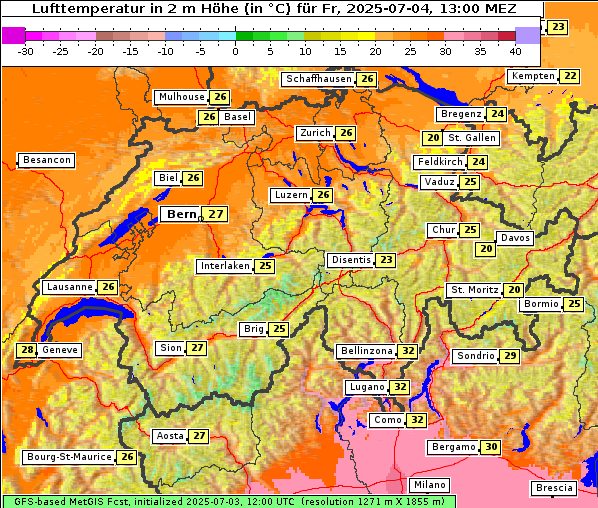 Temperatur, 4. 7. 2025