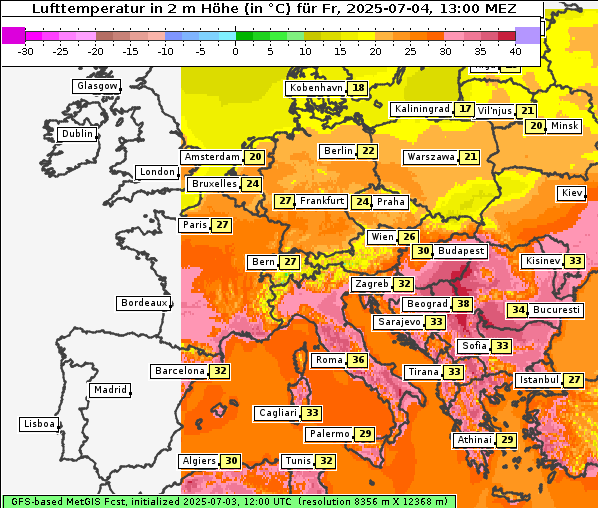Temperatur, 4. 7. 2025