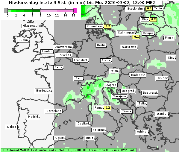 Niederschlag, 2. 3. 2026