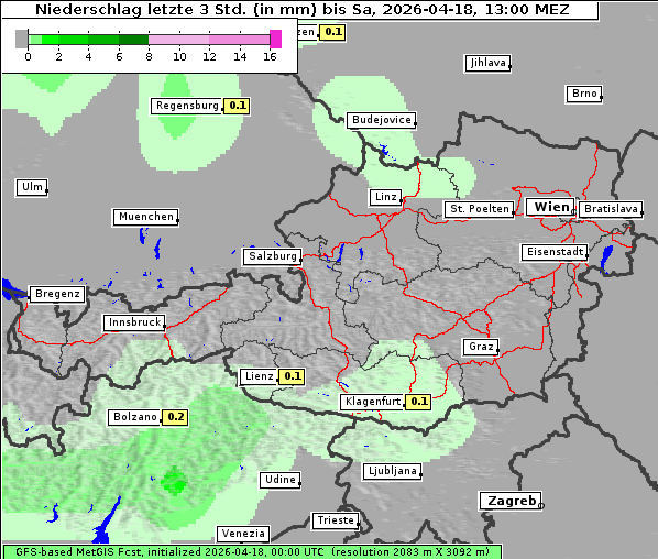 Niederschlag, 18. 4. 2026