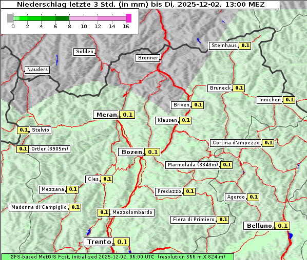 Niederschlag, 2. 12. 2025