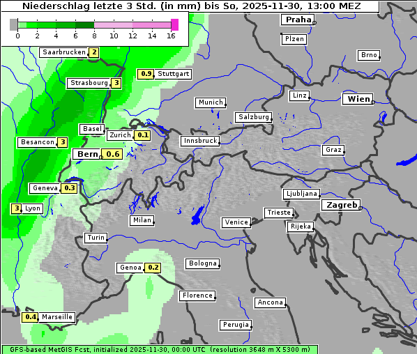 Niederschlag, 30. 11. 2025