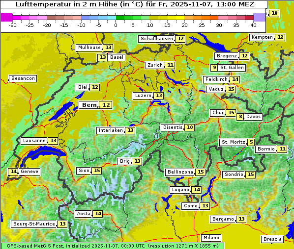 Temperatur, 7. 11. 2025