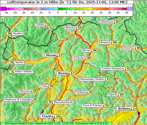 Temperatur, 6. 11. 2025
