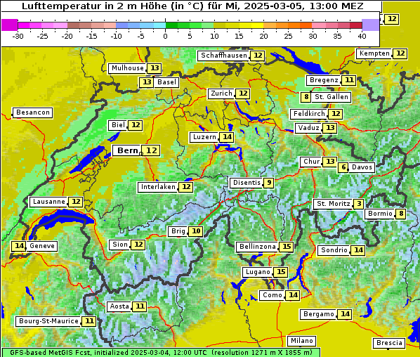 Temperatur, 5. 3. 2025