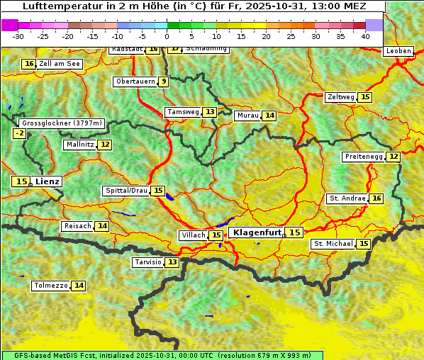 Temperatur, 31. 10. 2025