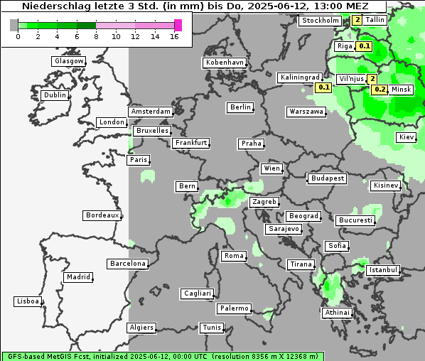 Niederschlag, 12. 6. 2025