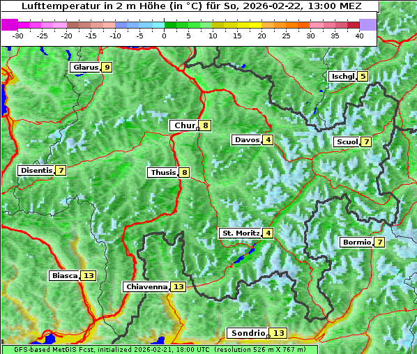 Temperatur, 22. 2. 2026