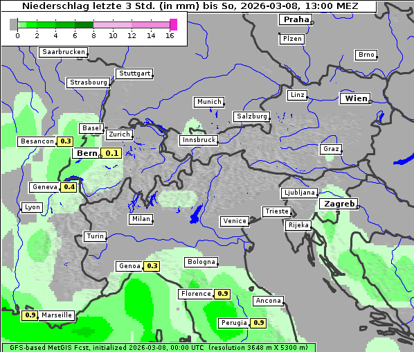 Niederschlag, 8. 3. 2026