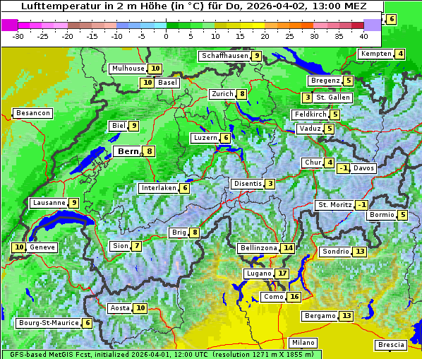 Temperatur, 2. 4. 2026