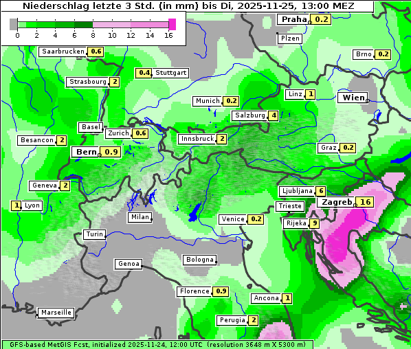 Niederschlag, 25. 11. 2025