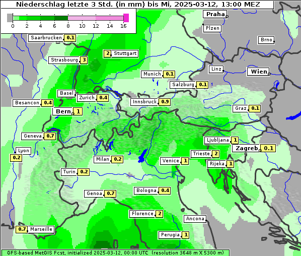 Niederschlag, 12. 3. 2025