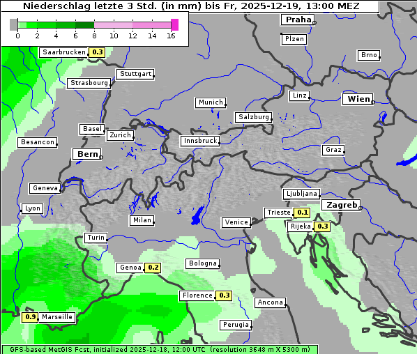 Niederschlag, 19. 12. 2025