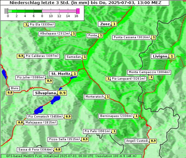 Niederschlag, 3. 7. 2025