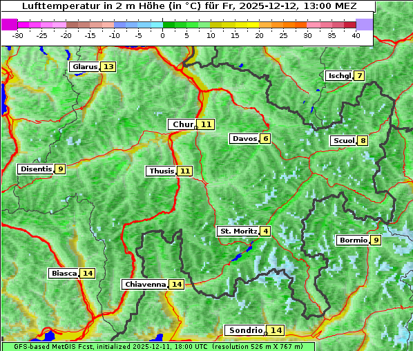 Temperatur, 12. 12. 2025