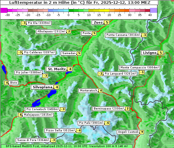 Temperatur, 12. 12. 2025