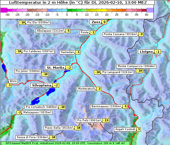 Temperatur, 10. 2. 2026