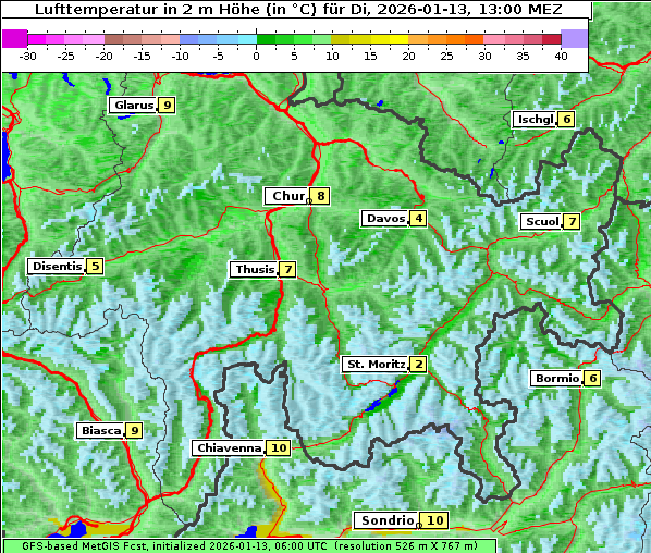 Temperatur, 13. 1. 2026