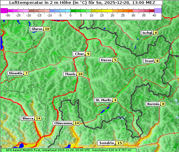 Temperatur, 28. 12. 2025