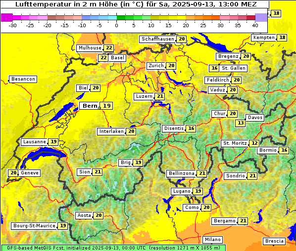 Temperatur, 13. 9. 2025