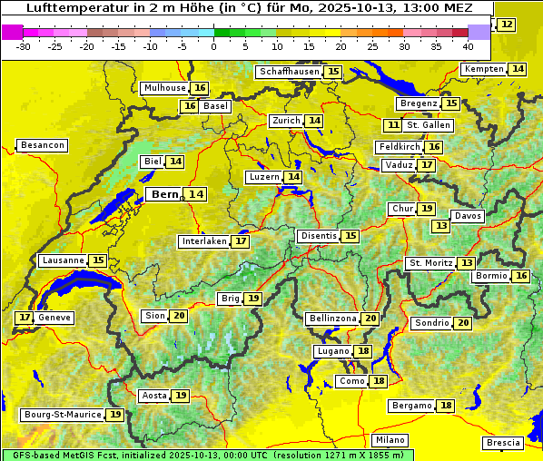 Temperatur, 13. 10. 2025