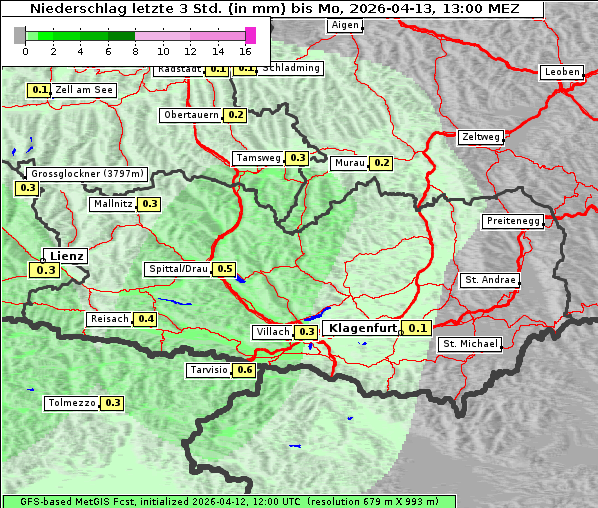 Niederschlag, 13. 4. 2026