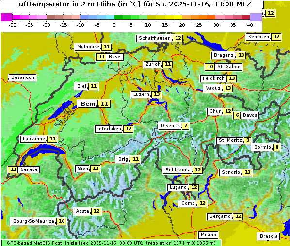 Temperatur, 16. 11. 2025