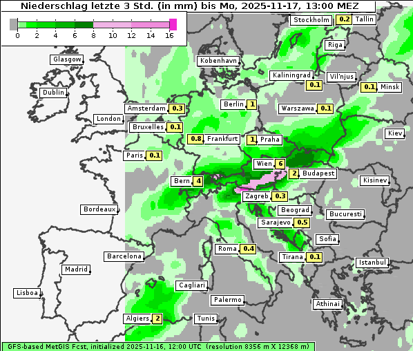 Niederschlag, 17. 11. 2025