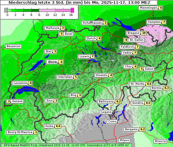Niederschlag, 17. 11. 2025