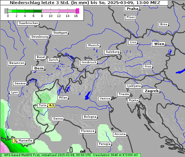 Niederschlag, 9. 3. 2025
