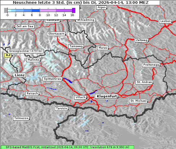 Neuschnee, 14. 4. 2026