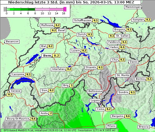Niederschlag, 15. 3. 2026