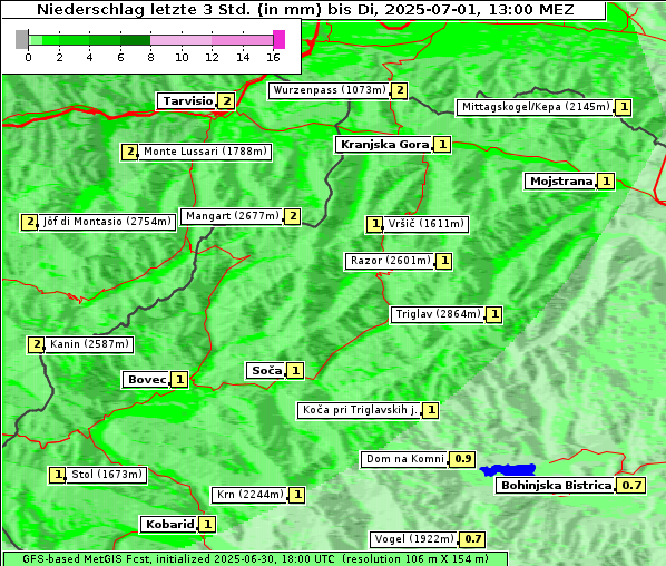 Niederschlag, 1. 7. 2025