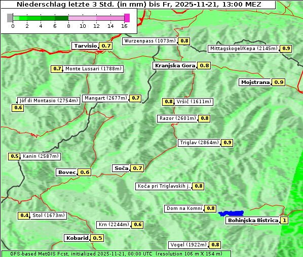 Niederschlag, 21. 11. 2025