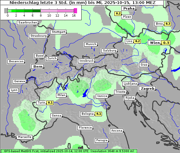 Niederschlag, 15. 10. 2025
